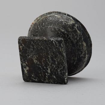 A Swedish late 18th century green marble salt.