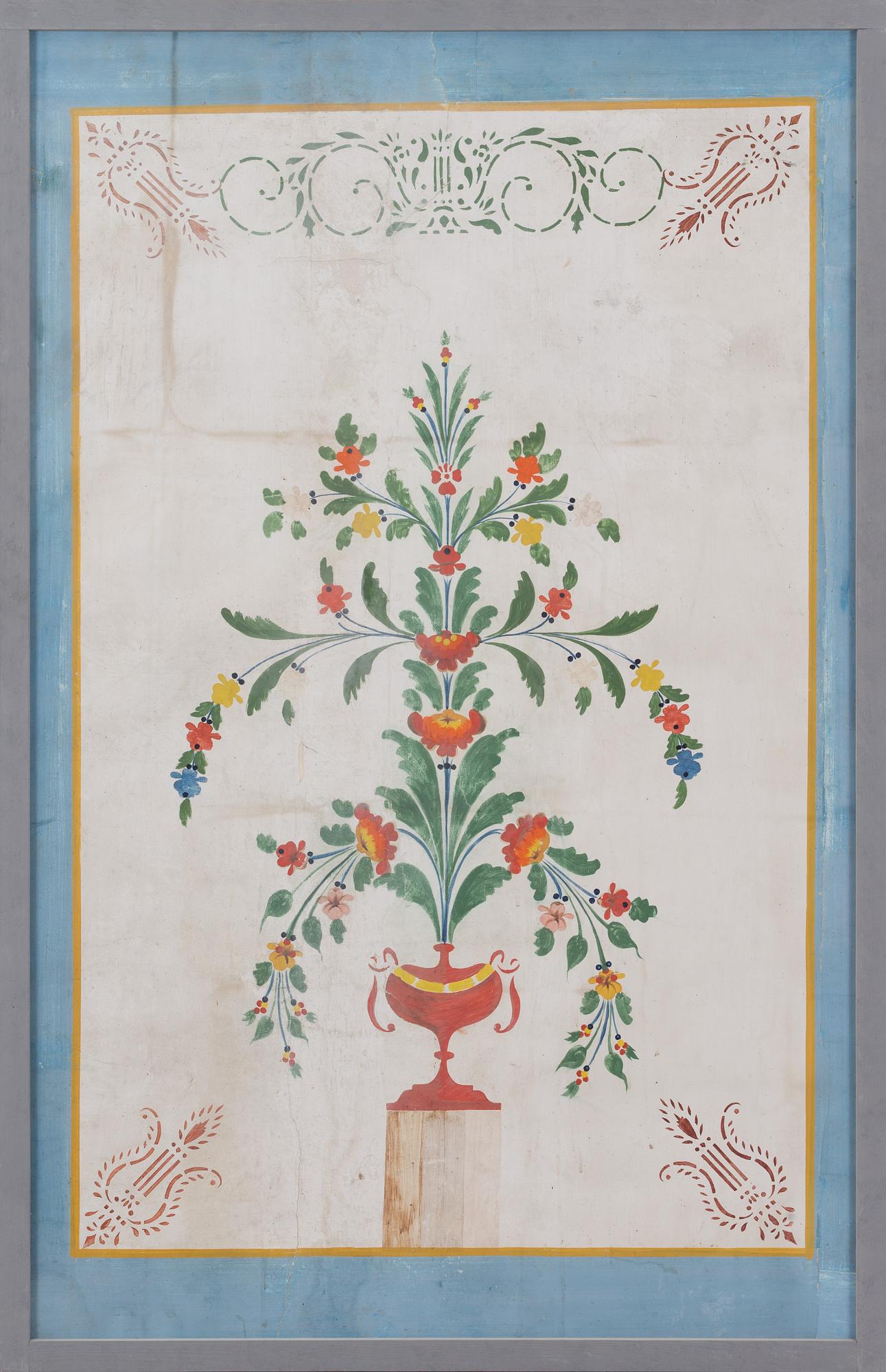 a traditional swedish wall painting, 19th century.