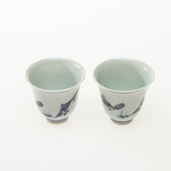 VINBÄGARE, porslin, Kangxi 1700-tal.