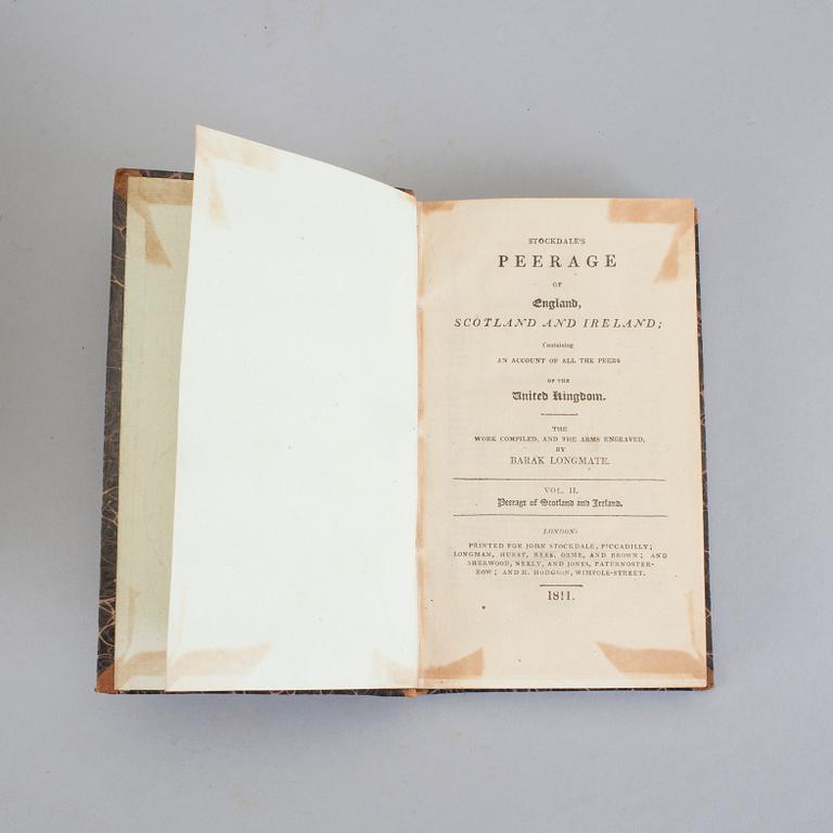 PEERAGE AND BARONETAGE OF ENGLAND, 3 vol, London 1811 resp 1806-1811.