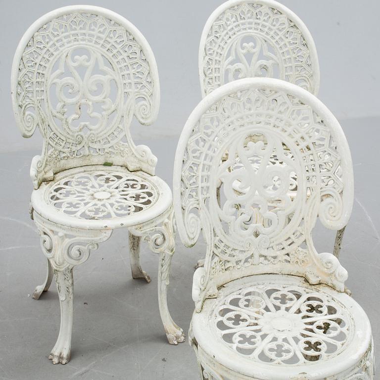 TRÄDGÅRDSMÖBEL, 4 delar, lättmetall, 1900-talets senare del.