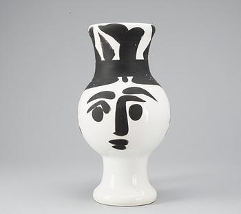 A Pablo Picasso faience vase 'Chouette femme', Madoura Vallauris, France 1951.