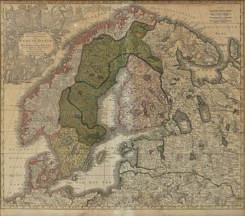 Mattheus (Matthäus) Seutter, "Suiciae Daniae et Norwegiae".