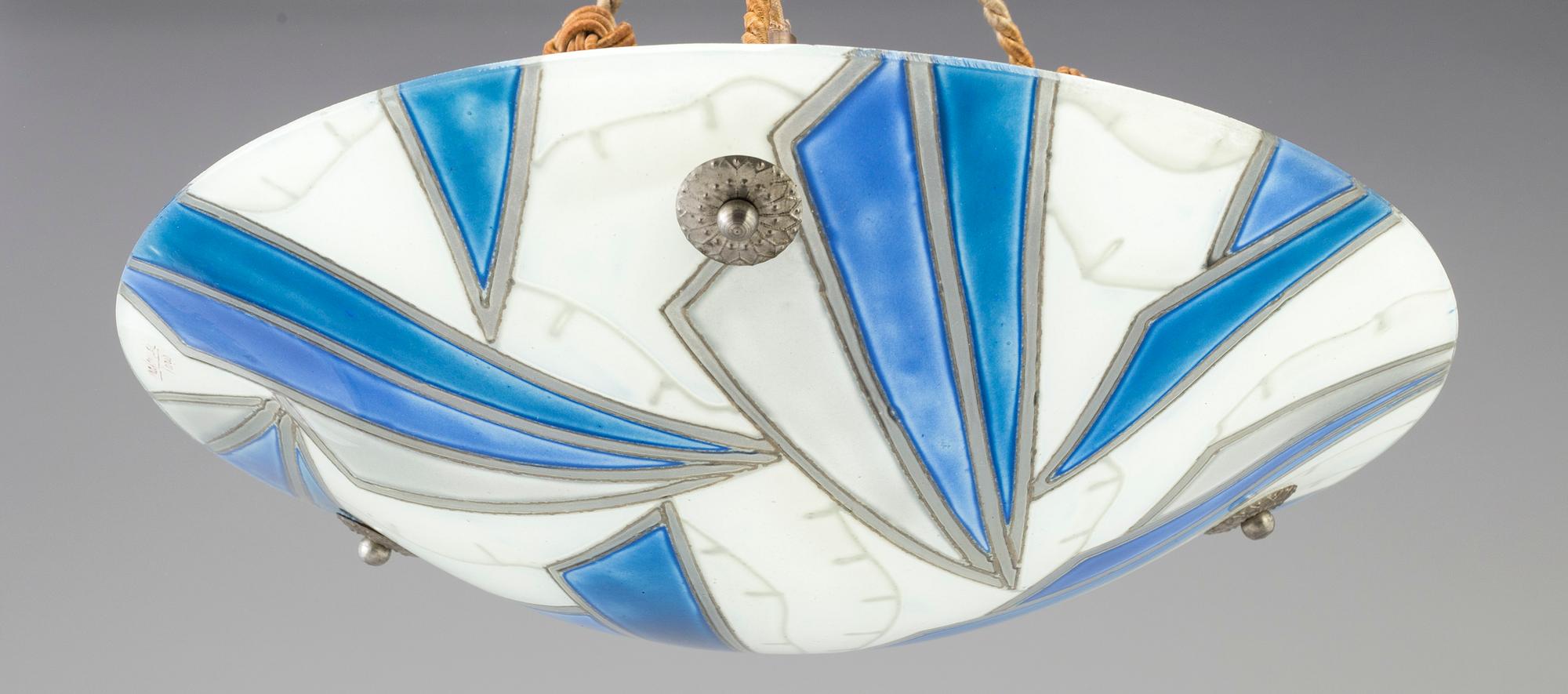 A second half of the 20th century art deco style ceiling light by Maxonade, France.