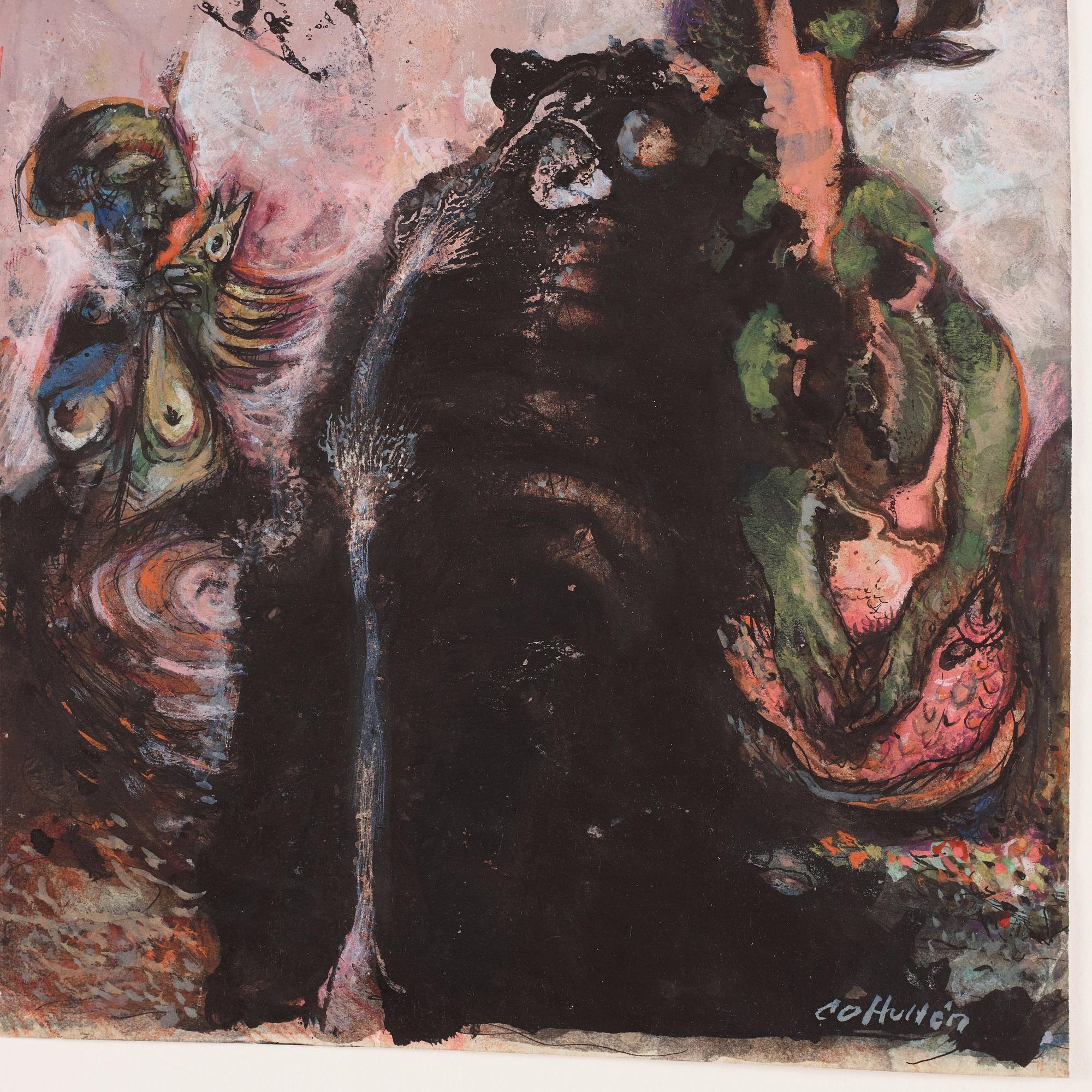 CO Hultén, gouache på papper, signerad och utförd 1946.
