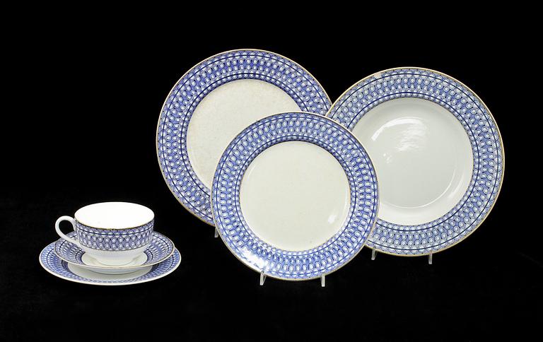 SERVISDELAR, 98 delar, flintgods, "Washington", Rörstrand, 1900-talets början.