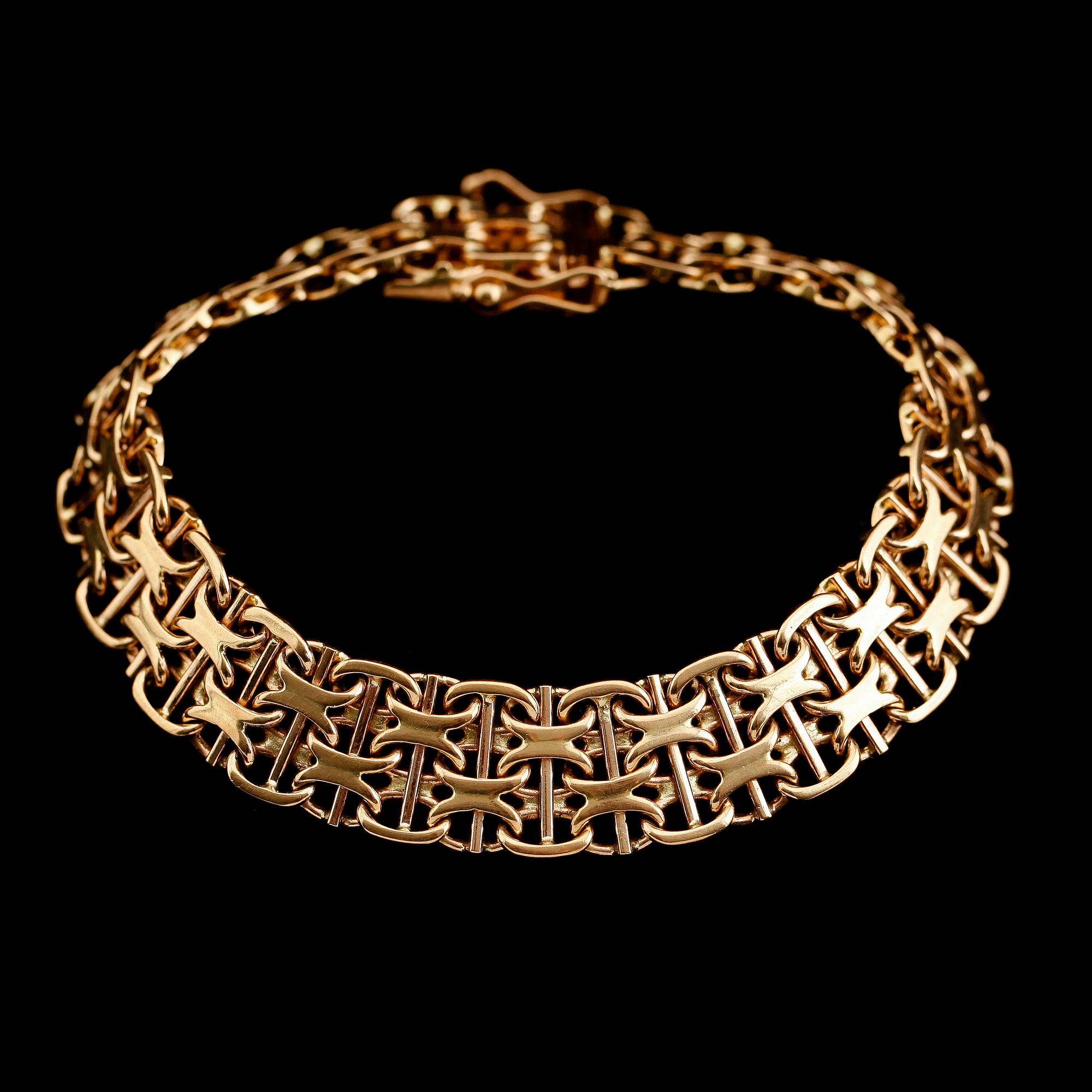ARMBAND, 18 k guld, svenska stämplar, 1964. Vikt ca 32 g.