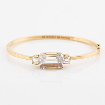 Bracelet 18K gold with step-cut rock crystal, Stigbert.