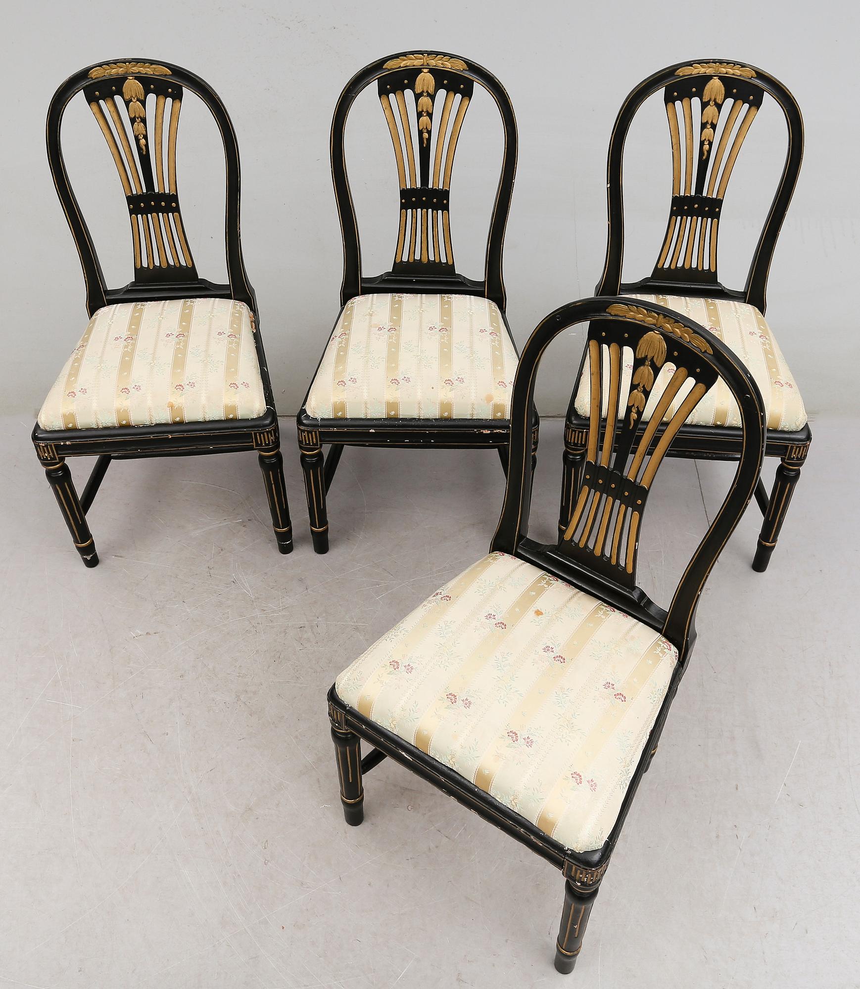 STOLAR, 4 st, gustavianska, 1700-talets andra hälft.
