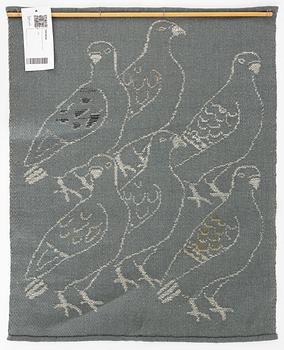 Dora Ljung, a textile "pigeon", flat weave, 57 x 46 cm, signed.