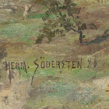 Herman Södersten, oil on canvas, signed and dated -86.