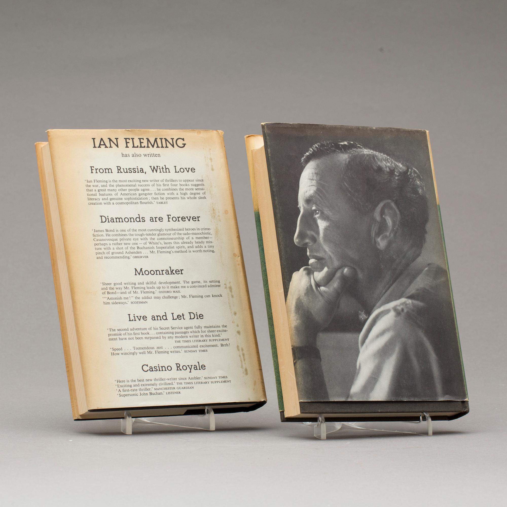 IAN FLEMING, 2 st,  "Goldfinger" samt "Thunderball", Jonathan Cape, Thirty Bedford Square London. 1959 samt 1961.
