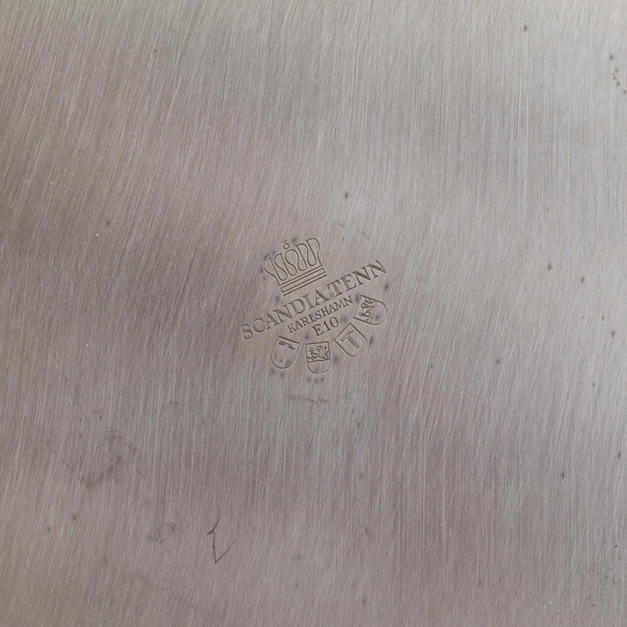 a set of 40 pewter plates by Scandia Tenn Karlshamn 1955-1975.