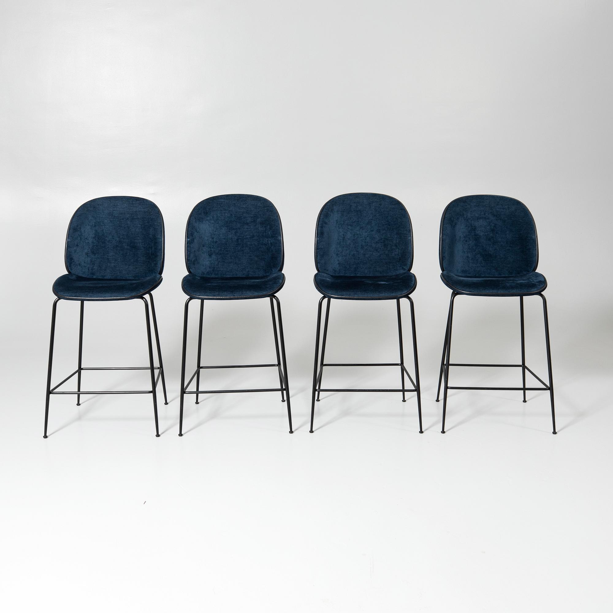 GamFratesi, barstolar, 4 st, "Bettle", Gubi, modern tillverkning.