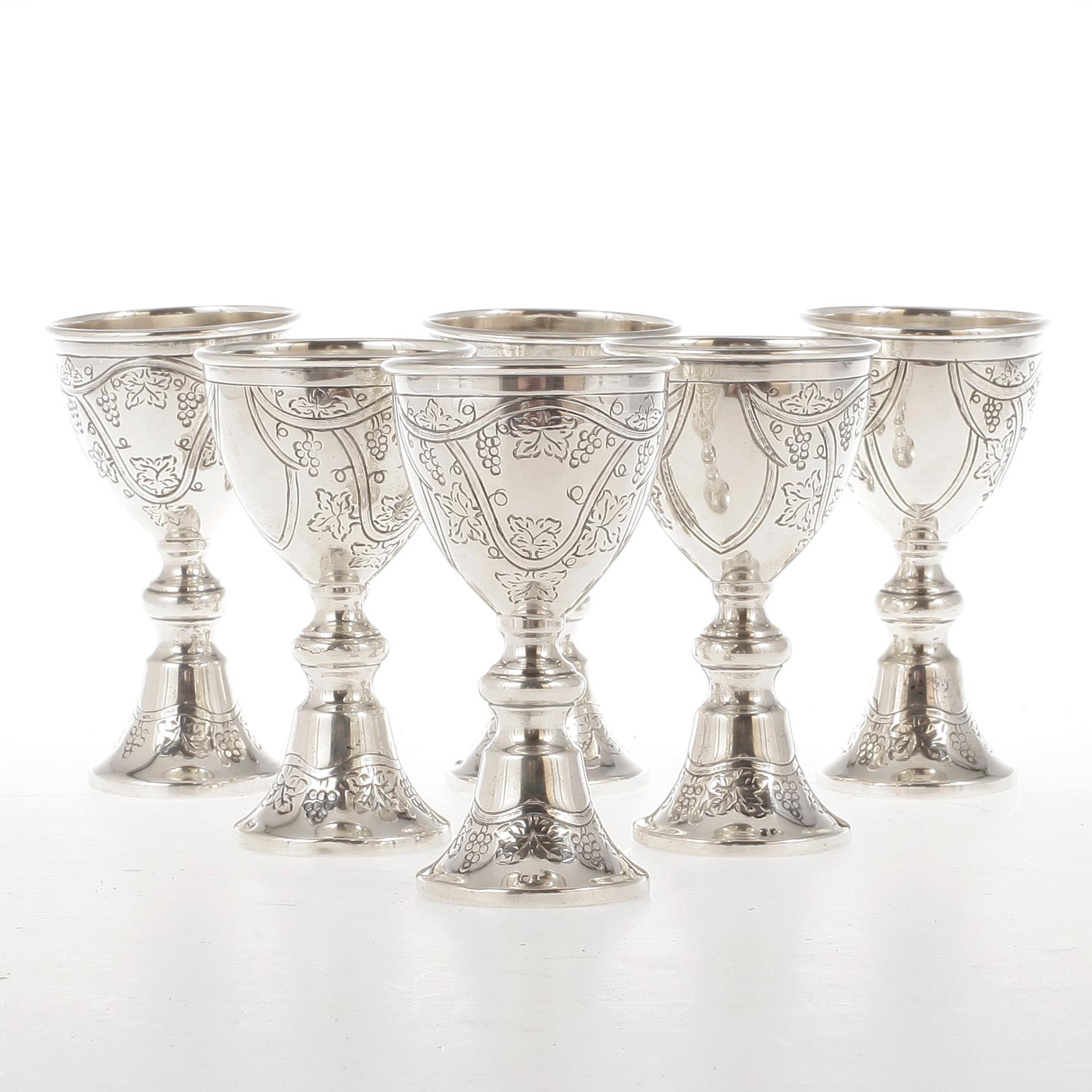 SUPKOPPAR, 6, silver, Porto, Portugal. 1900-tal. Vikt ca 215 gram.