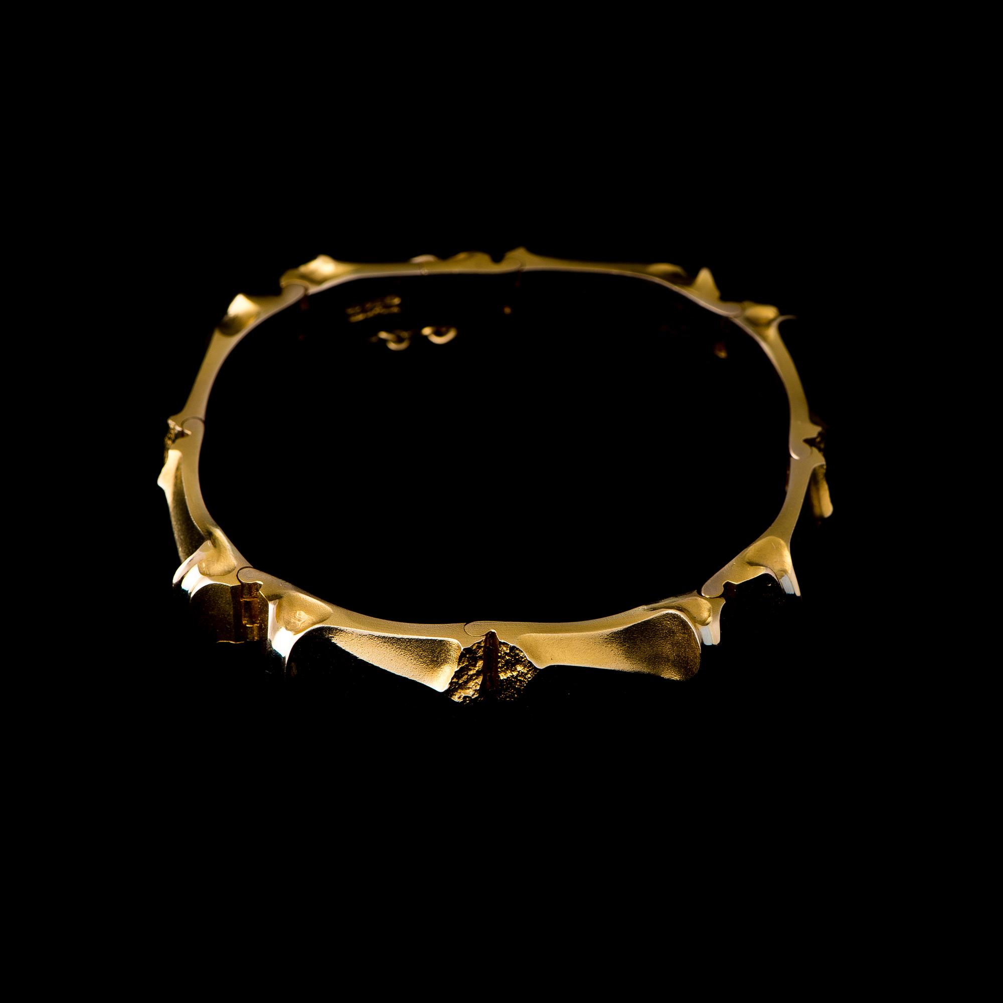 BJÖRN WECKSTRÖM, ARMBAND Dorado, 14K guld, platina, Lapponia 1980.