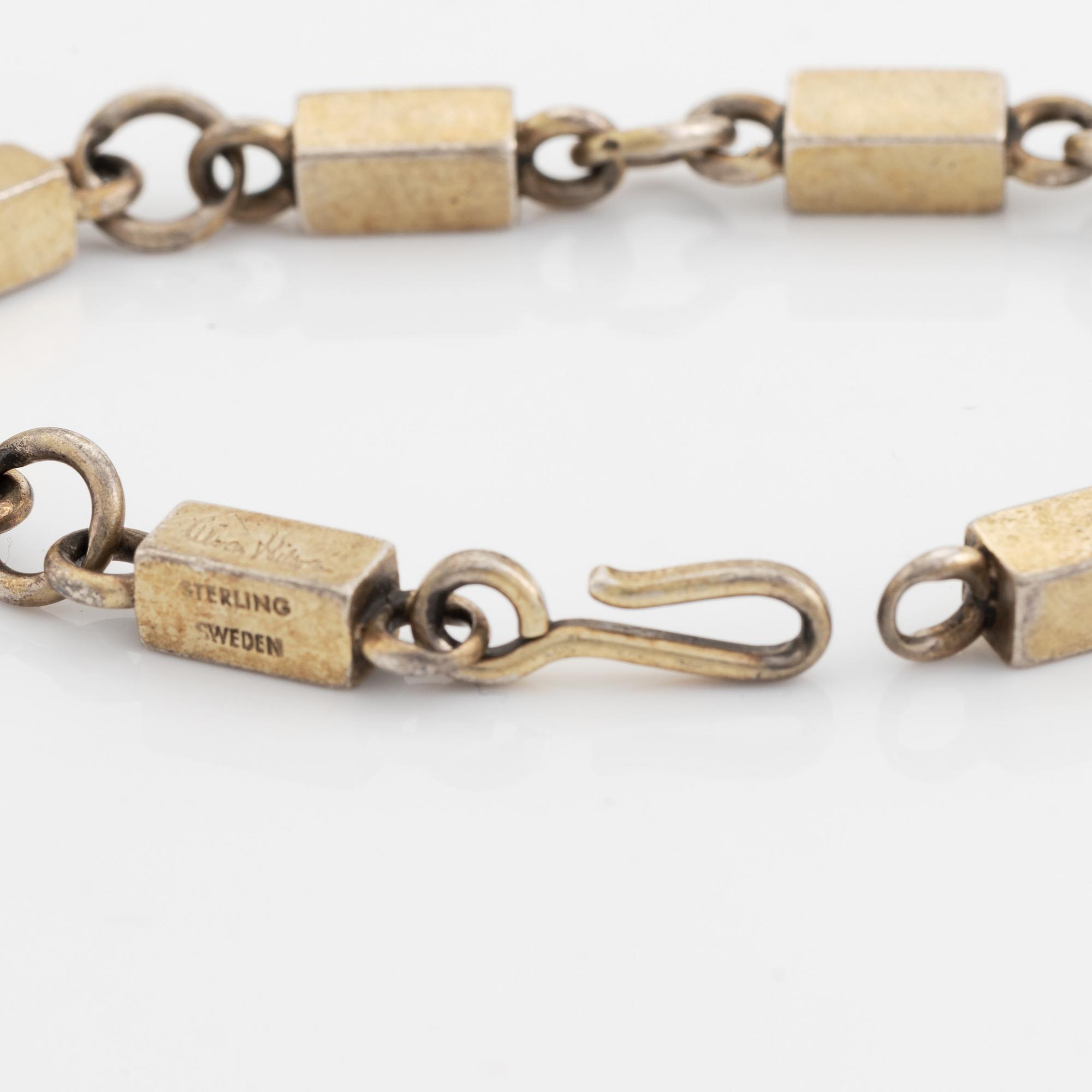 Wiwen Nilsson, armband, förgyllt silver, stavar och länkar.