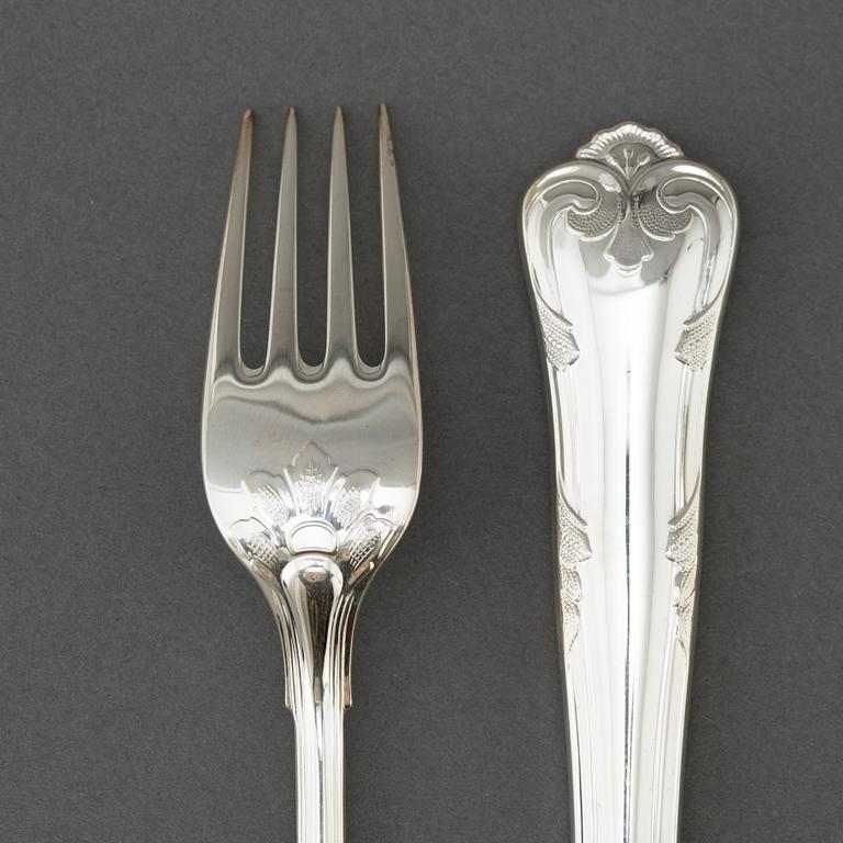BESTICKSERVIS, silver, 35 delar, modell Herrgård, bland annat MEMA, 1990-tal.