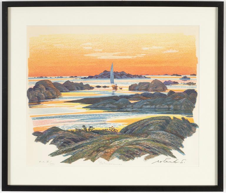 Roland Svensson, lithograph in colours, signed HC IX/XXX.