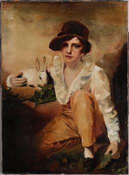 HENRY MACBETH-RAEBURN, kopia efter, olja på duk, otydligt signerad. David R... och daterad -28.