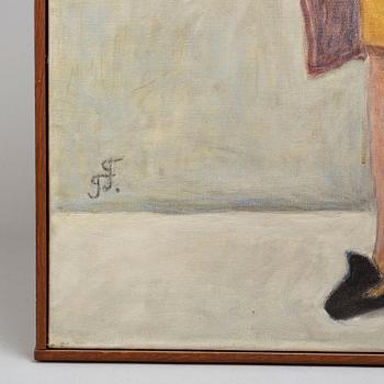 TOVE FRIIS-HJORTH, olja på duk, monogramsignerad samt tillhörande TEXTILSKULPTUR.