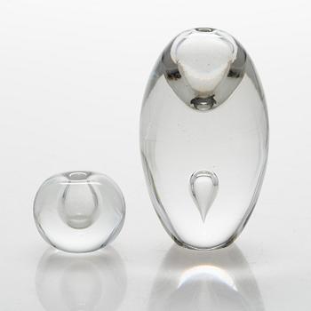 Timo Sarpaneva, Two mid-20th-century glass sculptures, both signed. Iittala, Finland.