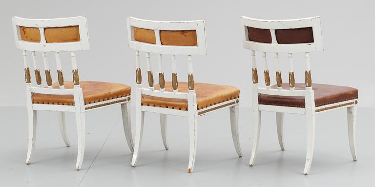 Six late Gustavian circa 1800 chairs.