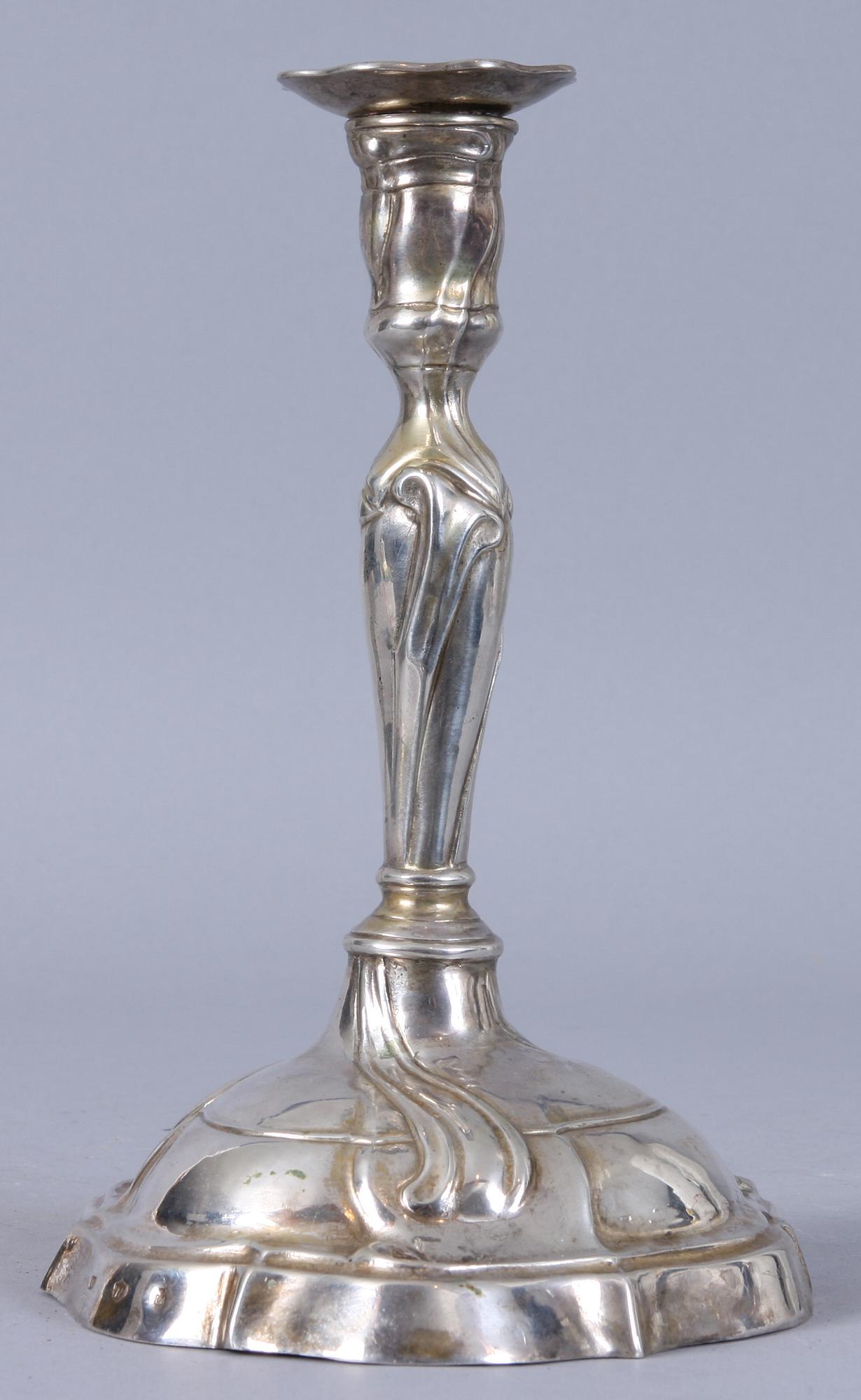 LJUSSTAKE, silver, rokokostil, 1700/1800-tal.