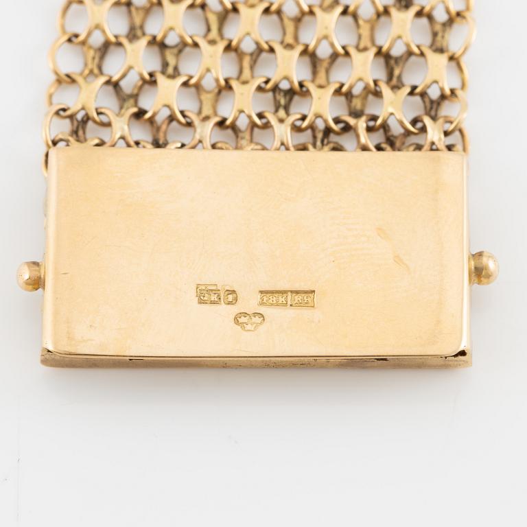Armband, 18K guld, bred x-länk.