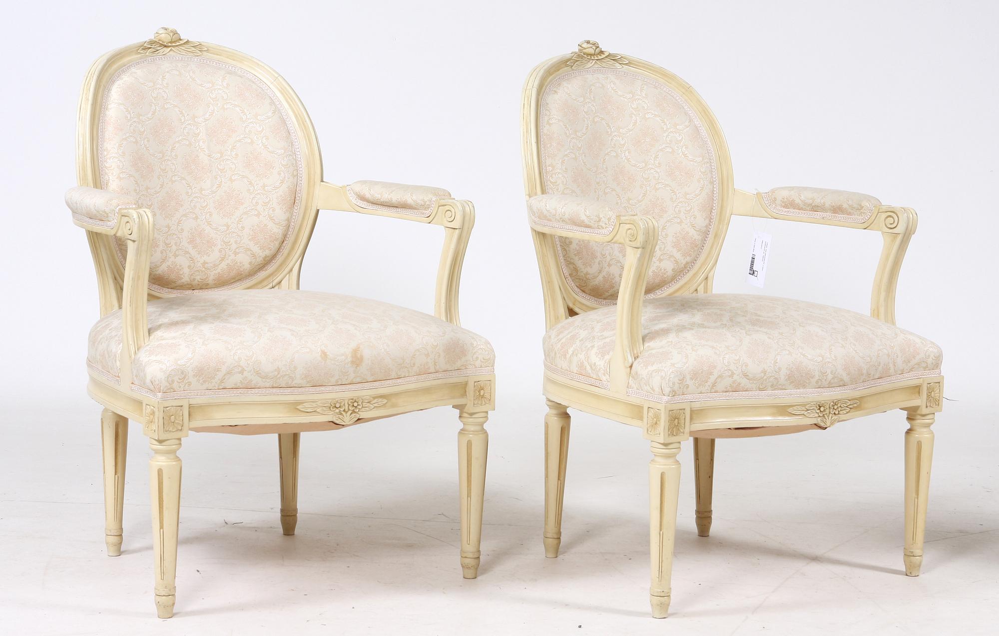 SALONGSGRUPP, 6 delar, gustaviansk stil, 1900-tal.