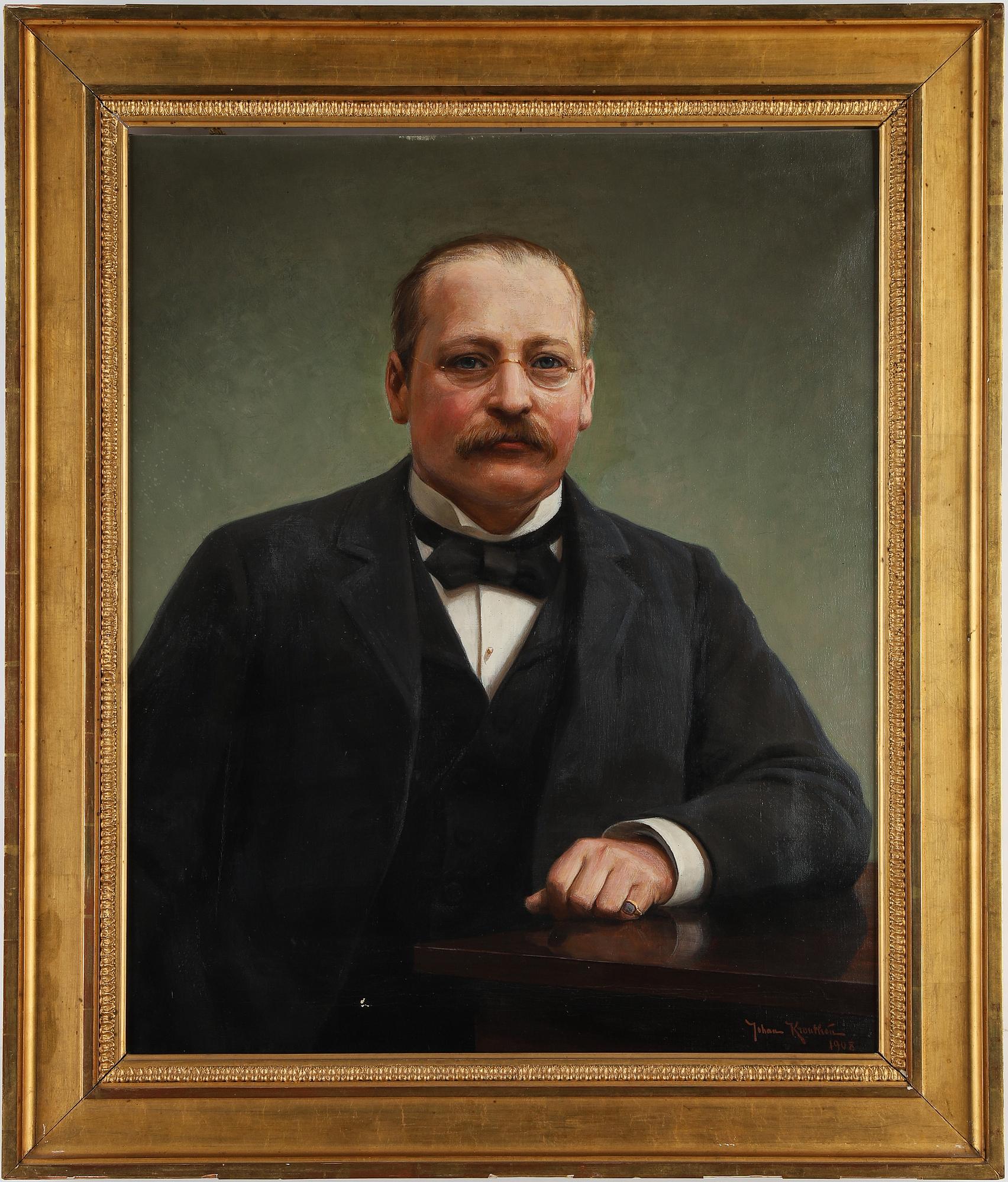 Johan Krouthén, oil on canvas, signed and dated 1908.