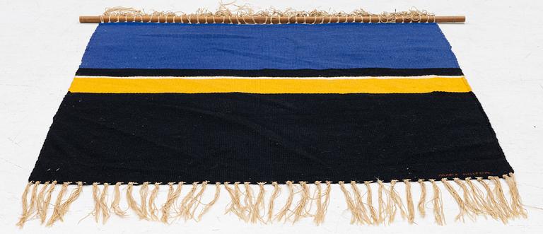 Maria Hillfon, a tapestry, signed Maria Hillfon, approx. 114 x 114 cm.