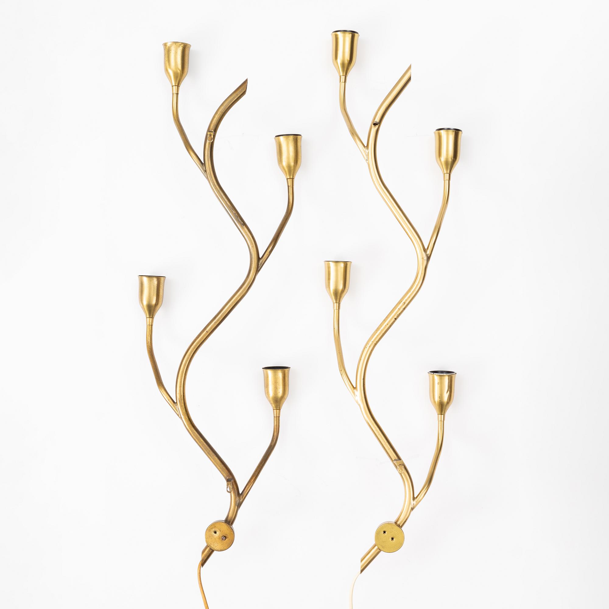 A pair of wall lamps, Astra, Norway, 1940s/50s.