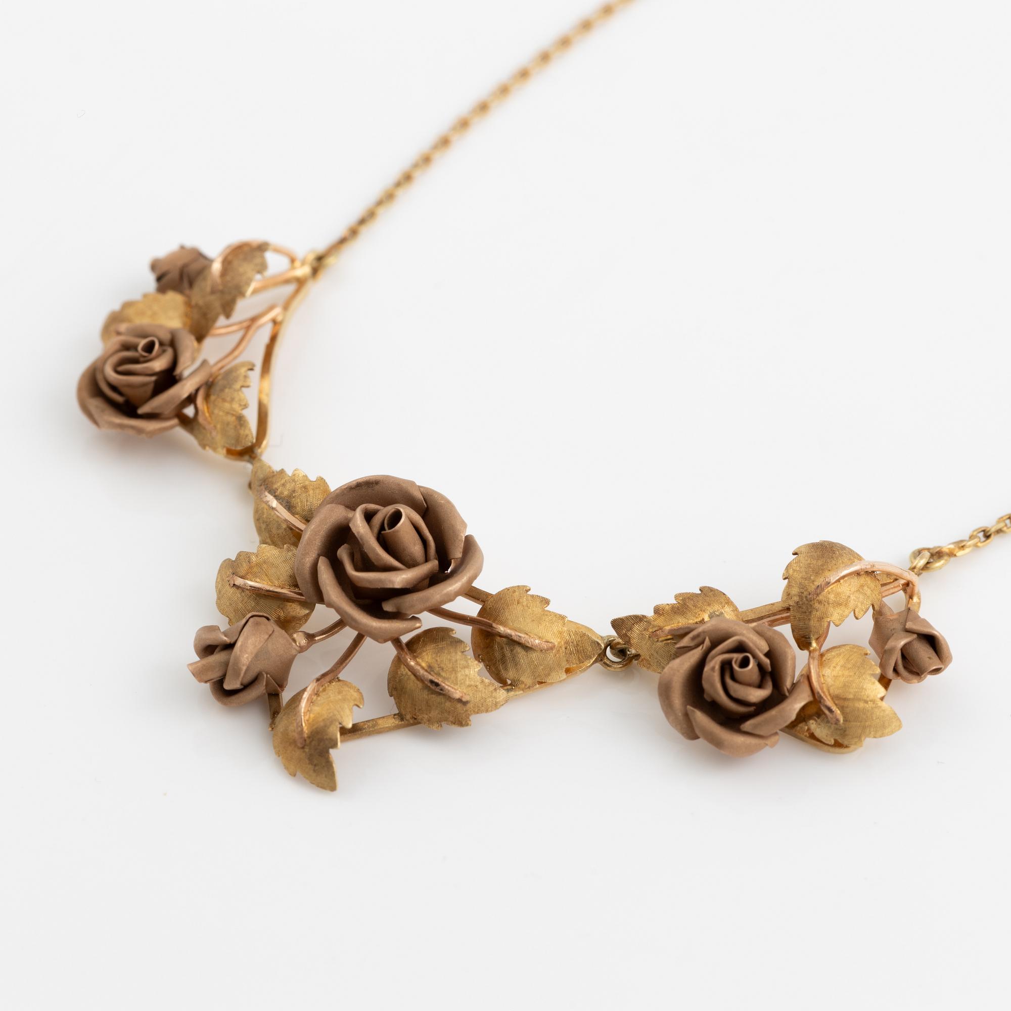 Collier, 14K guld, Wien, Österrike, troligen omkring 1900-talets mitt.