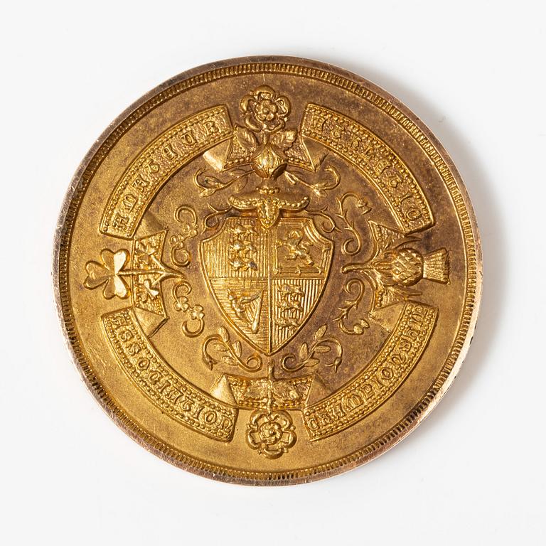 A medal, 15K gold, England, 1914.