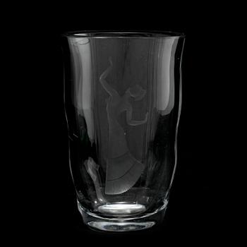VAS, glas, Edvin Öhrström, Orrefors, 1900-tal.