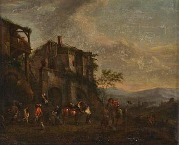 794C. Philips Wouwerman, follower of, Resting company at the blacksmith's.