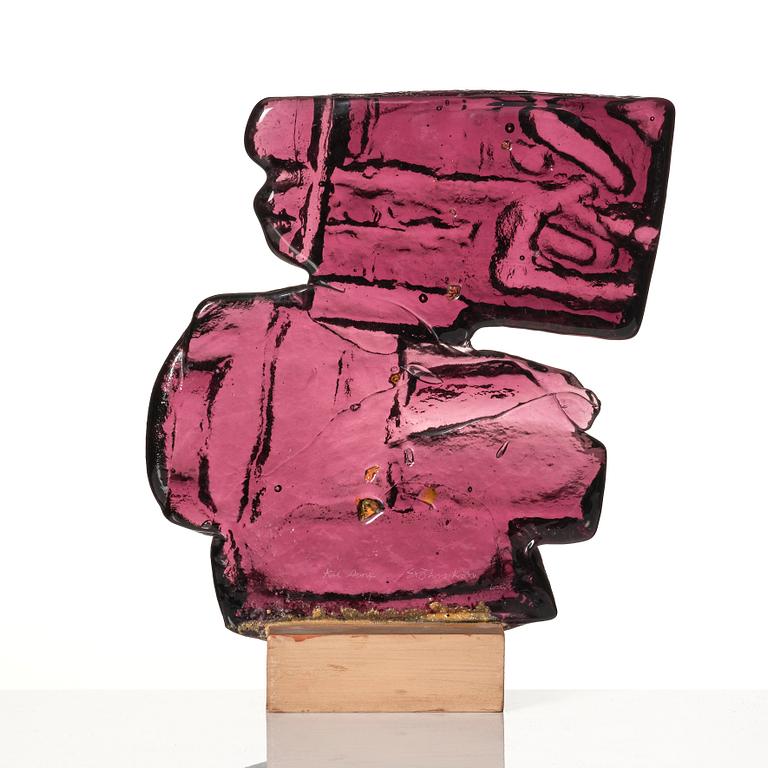 Edvin Öhrström, a unique cast purple glass sculpture, Lindshammars glasbruk, Sweden, probably 1950-60s.