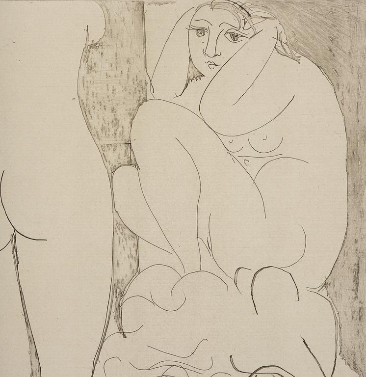 Pablo Picasso, "Femme songeuse et inquiète dans l'atelier de sculpture", from: "La Suite Vollard".