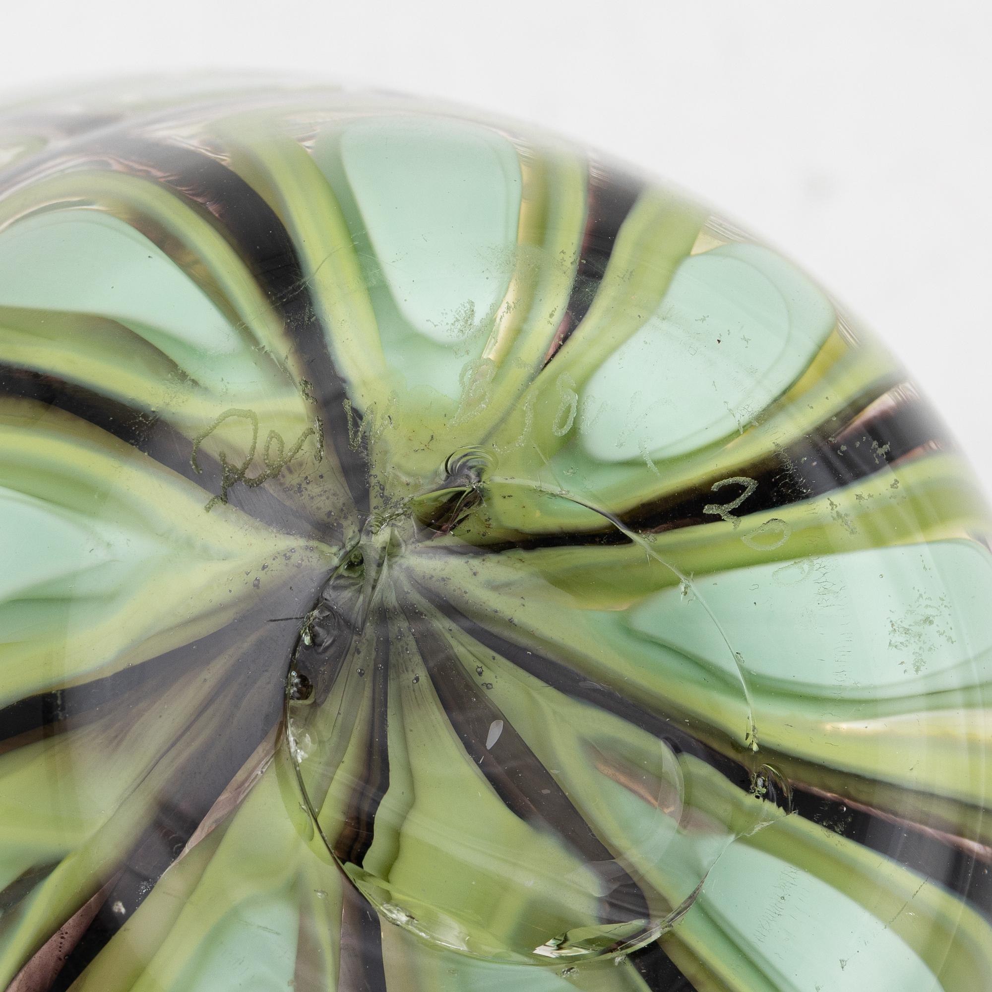 Reino Björk, a glass vase, dated 2006.