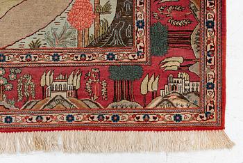 Carpet, figural. approx. 200 x 140 cm.