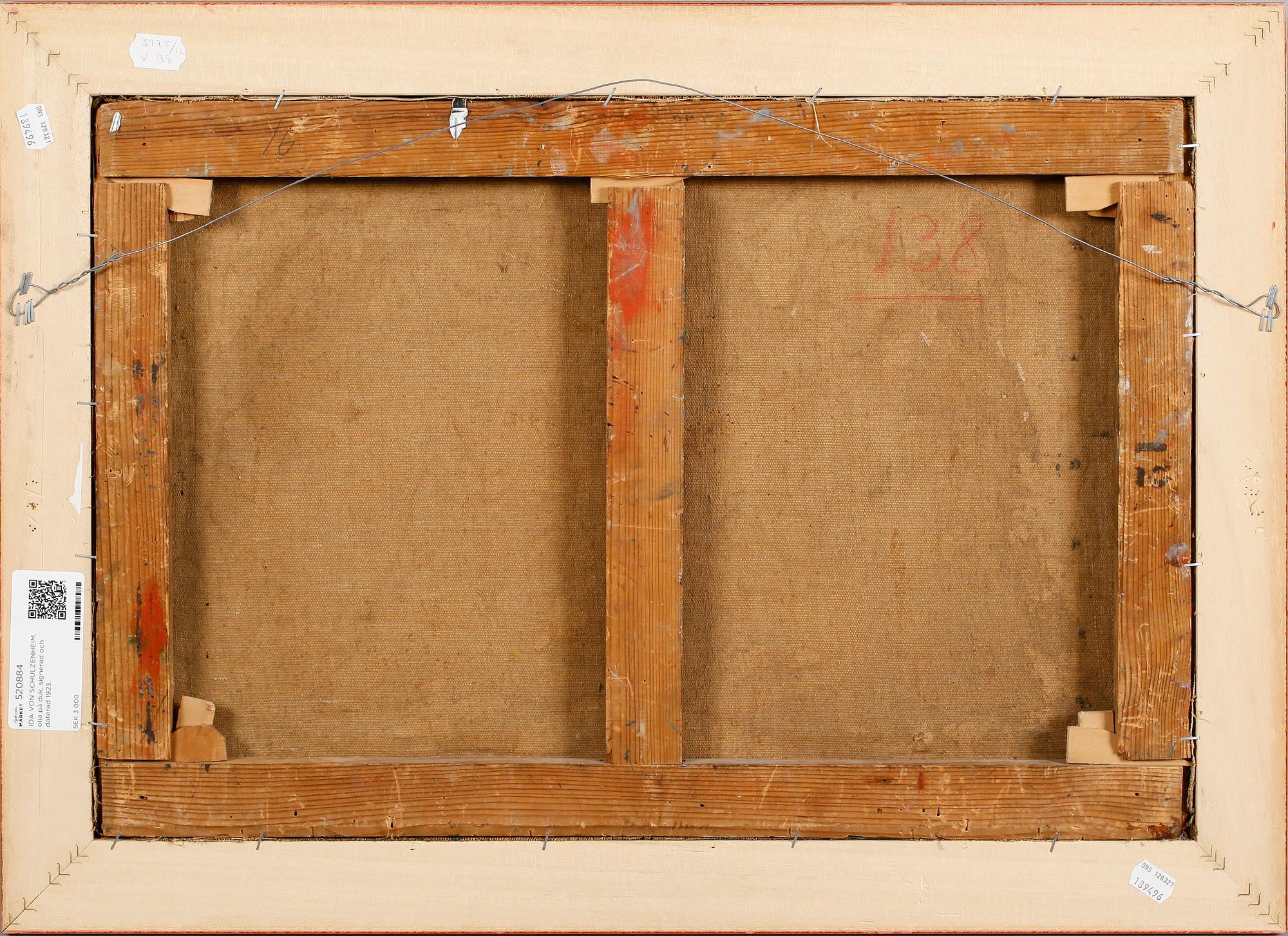 IDA VON SCHULZENHEIM, olja på duk, signerad och daterad 1923.