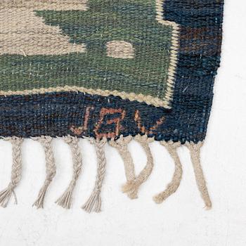 A carpet, flat weave, c. 340 x 246 cm, signed JBV (Johanna Brunssons Vävskola).