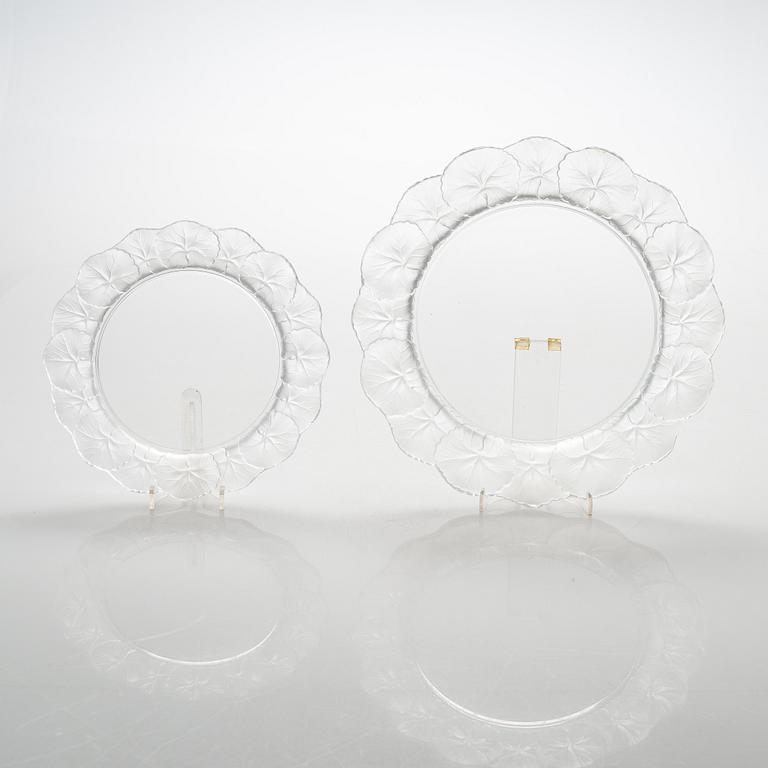 Tallrikar, 20 st, "Honfleur", Lalique, Frankrike 1900-talets senare hälft.