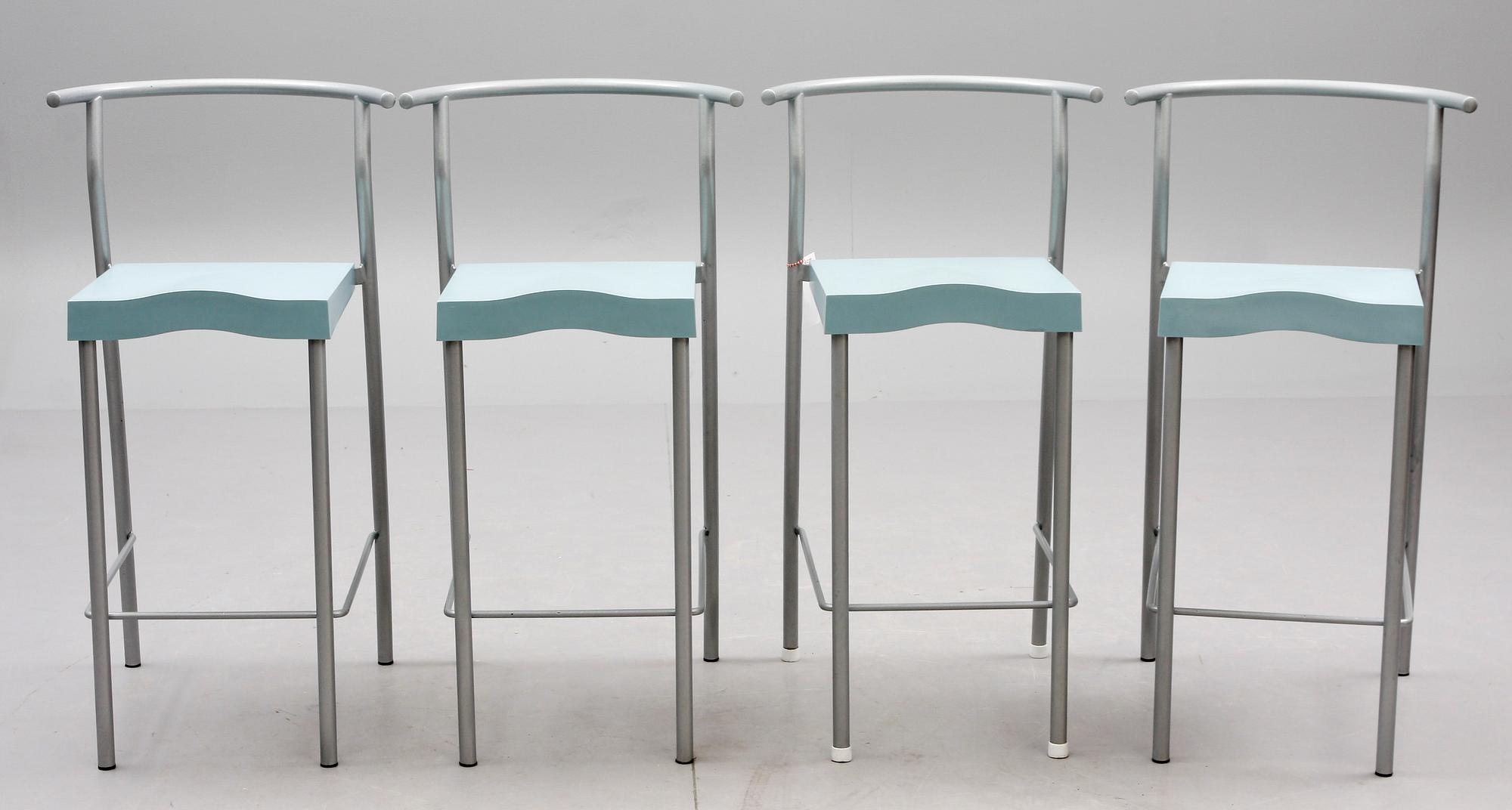 BARSTOLAR, 4 st, "Hi-Glob", Philippe Starck, Kartell. 1900-talets slut.