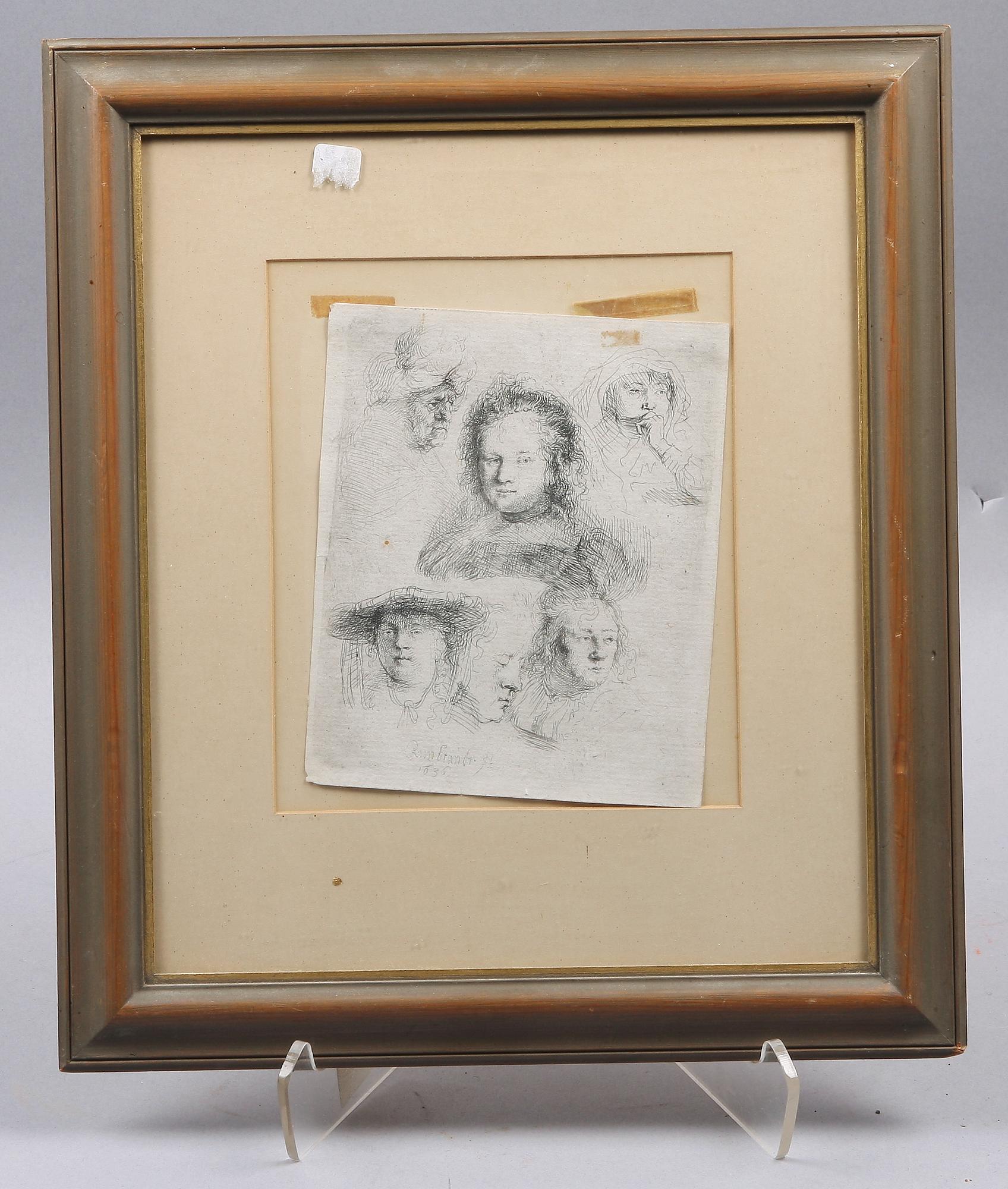 REMBRANDT HARMENSZ VAN RIJN, etsning, senare avdrag. Sign o dat i plåten.