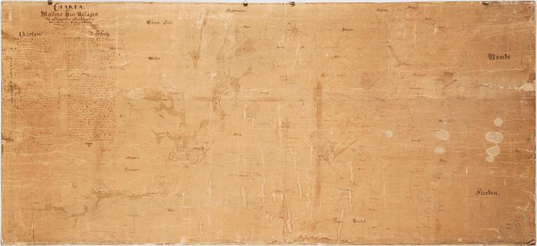 KARTA, tusch, Sverige, dat 1720.