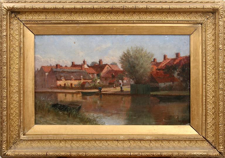 OKÄND KONSTNÄR olja, sign E G Hunt, 1800/1900-tal.