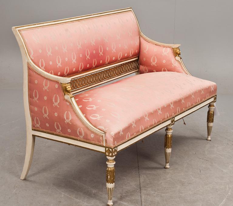 SOFFA och STOLAR, ett par, sengustaviansk stil, tidigt 1900-tal.