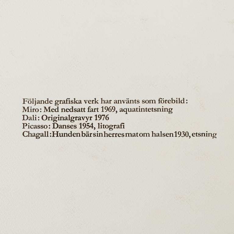 LEIF ERIKSSON, mapp med 4 stycken etsningar. Signerade, daterade -76 och numrerade N1006.